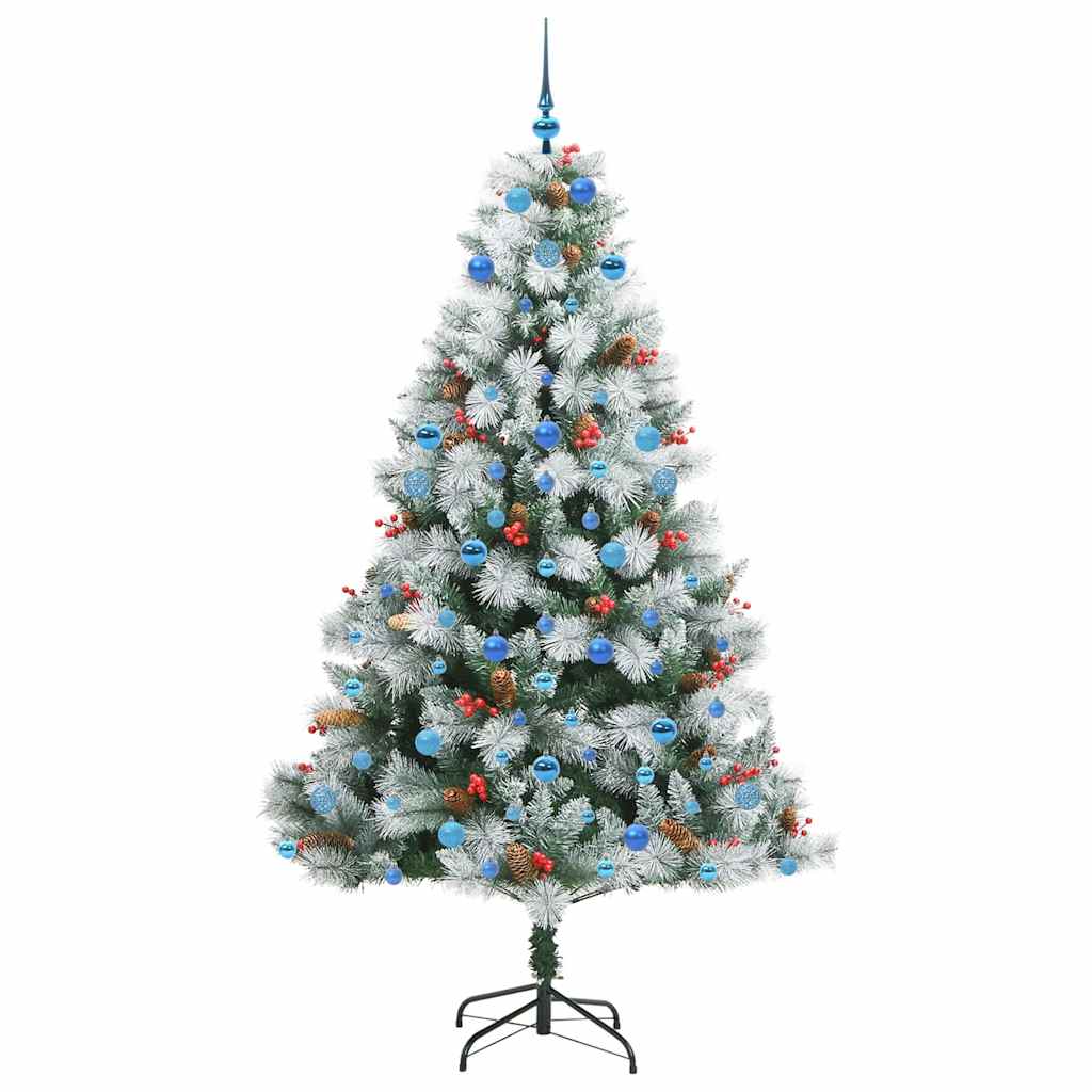 Kunstkerstboom Groen En Wit Pvc En Metaal En Plastic 210 cm