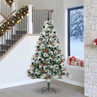Kunstkerstboom Groen en wit 240 cm PVC en Metaal en Plastic