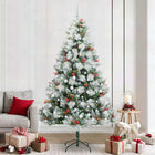 Kunstkerstboom Groen en wit 240 cm PVC en Metaal en Plastic