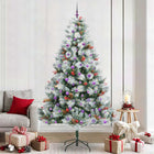 Kunstkerstboom Groen en wit 240 cm PVC en Metaal en Plastic
