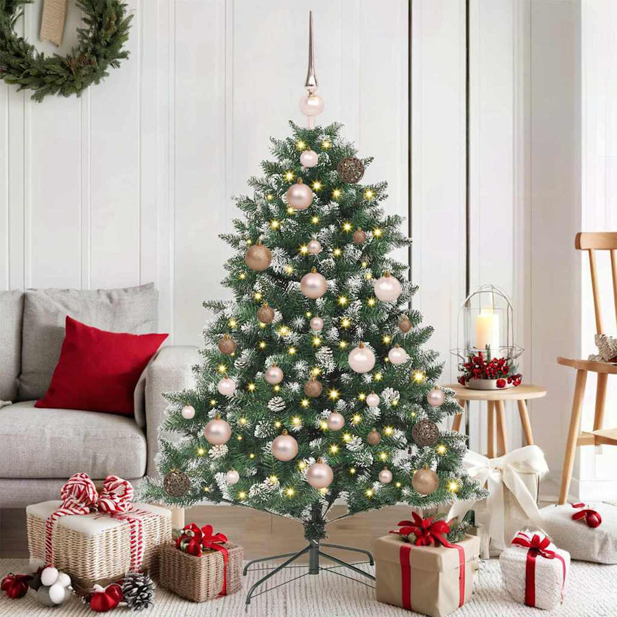 Kunstkerstboom met 150 LED Groen 120 cm PVC en Plastic en Staal