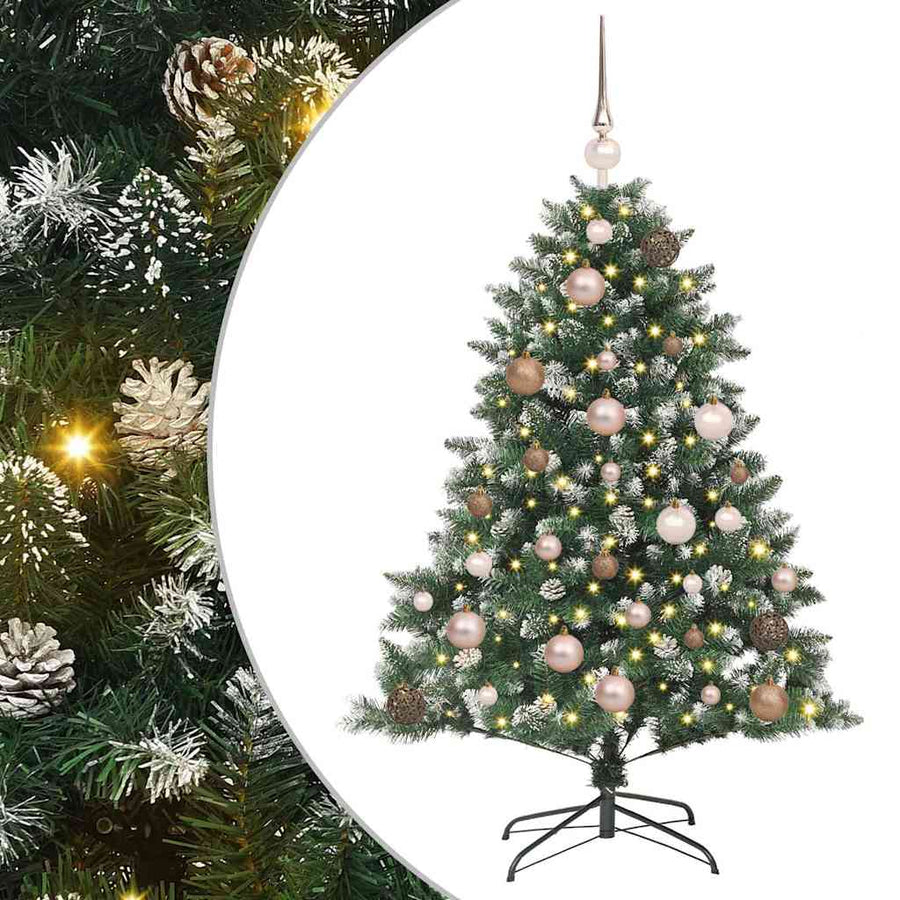 Kunstkerstboom met 150 LED Groen 120 cm PVC en Plastic en Staal