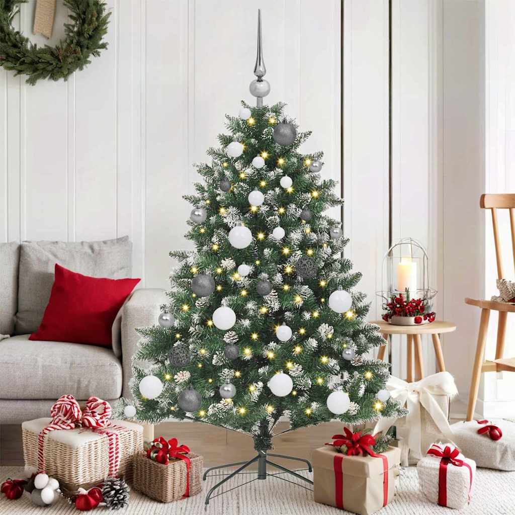 Kunstkerstboom met LED -striplichten Groen 120cm PVC