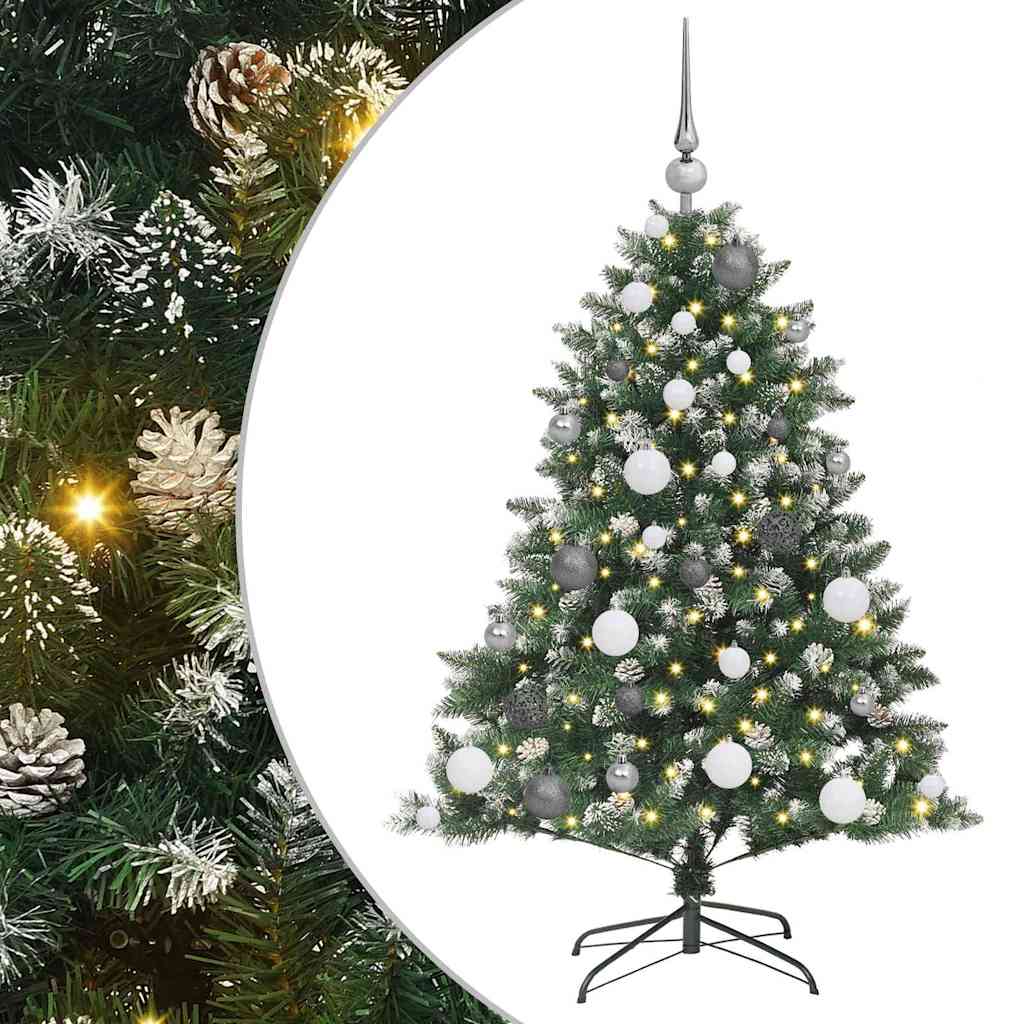 Kunstkerstboom met LED -striplichten Groen 120cm PVC