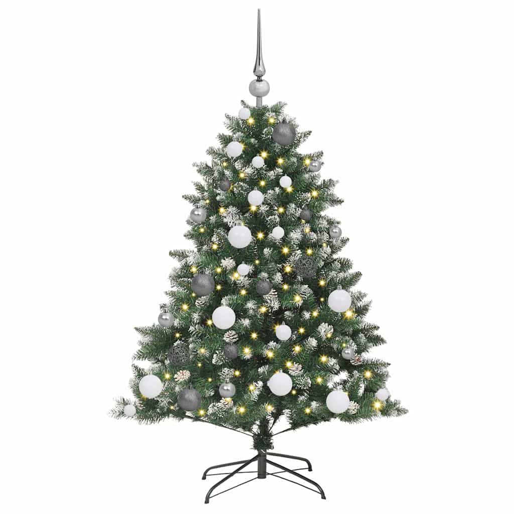 Kunstkerstboom met LED -striplichten Groen 120cm PVC