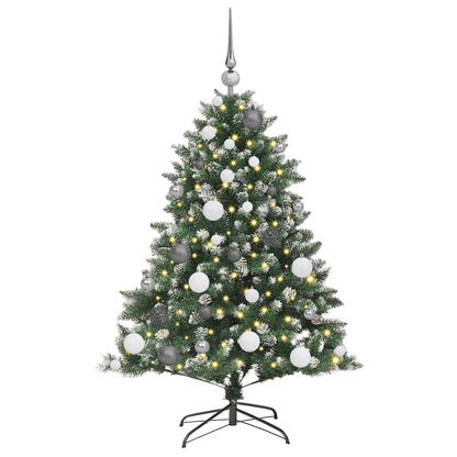 Kunstkerstboom met LED -striplichten Groen 120cm PVC