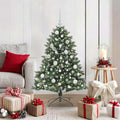 Kunstkerstboom met 150 LED Groen 120 cm PVC en Plastic en Staal