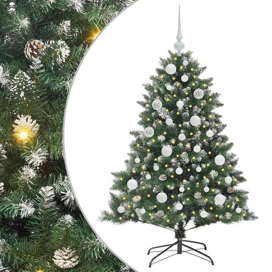 Kunstkerstboom Groen 85 x 85 x 120 cm PVC en Plastic en Staal