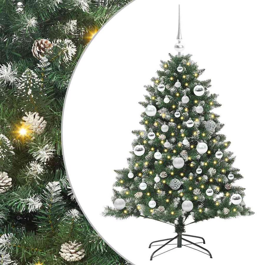 Kunstkerstboom Groen 85 x 85 x 120 cm PVC en Plastic en Staal