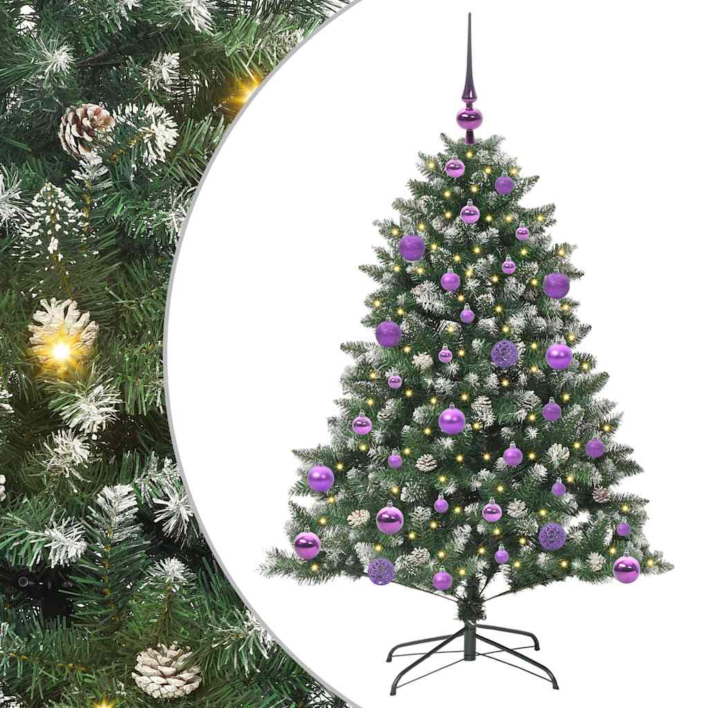 Kunstkerstboom Groen 85 x 85 x 120 cm PVC en Plastic en Staal