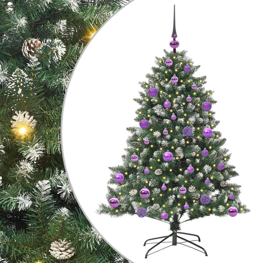 Kunstkerstboom Groen 85 x 85 x 120 cm PVC en Plastic en Staal