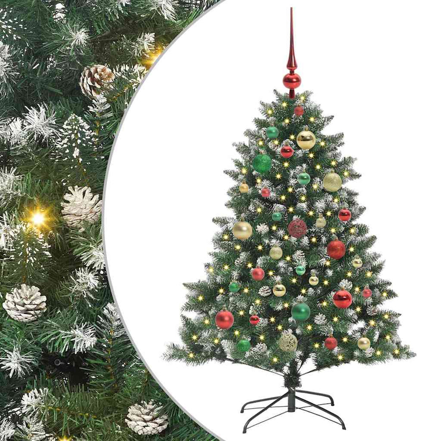 Kunstkerstboom Groen 85 x 85 x 120 cm PVC en Plastic en Staal