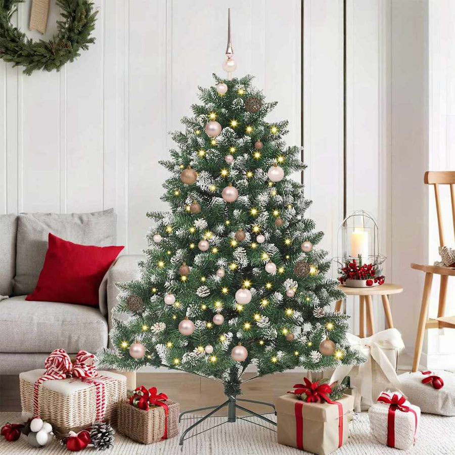 Kunstkerstboom met LED -striplichten Groen 150cm PVC