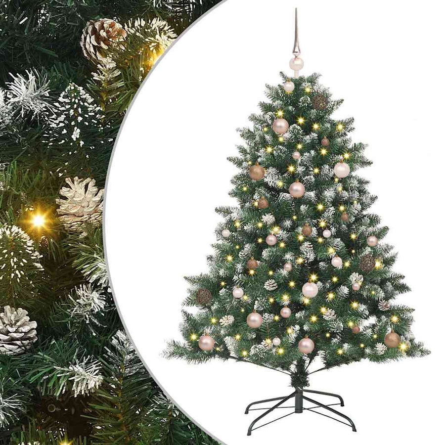 Kunstkerstboom met LED -striplichten Groen 150cm PVC
