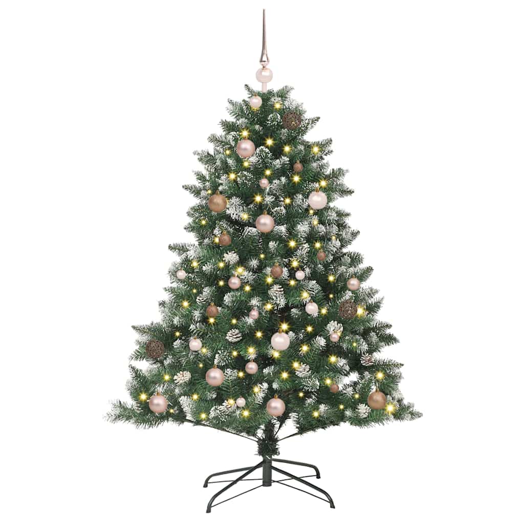 Kunstkerstboom met LED -striplichten Groen 150cm PVC