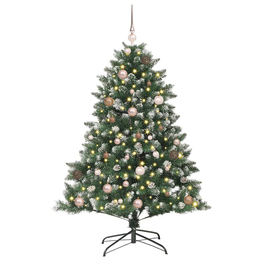 Kunstkerstboom met LED -striplichten Groen 150cm PVC