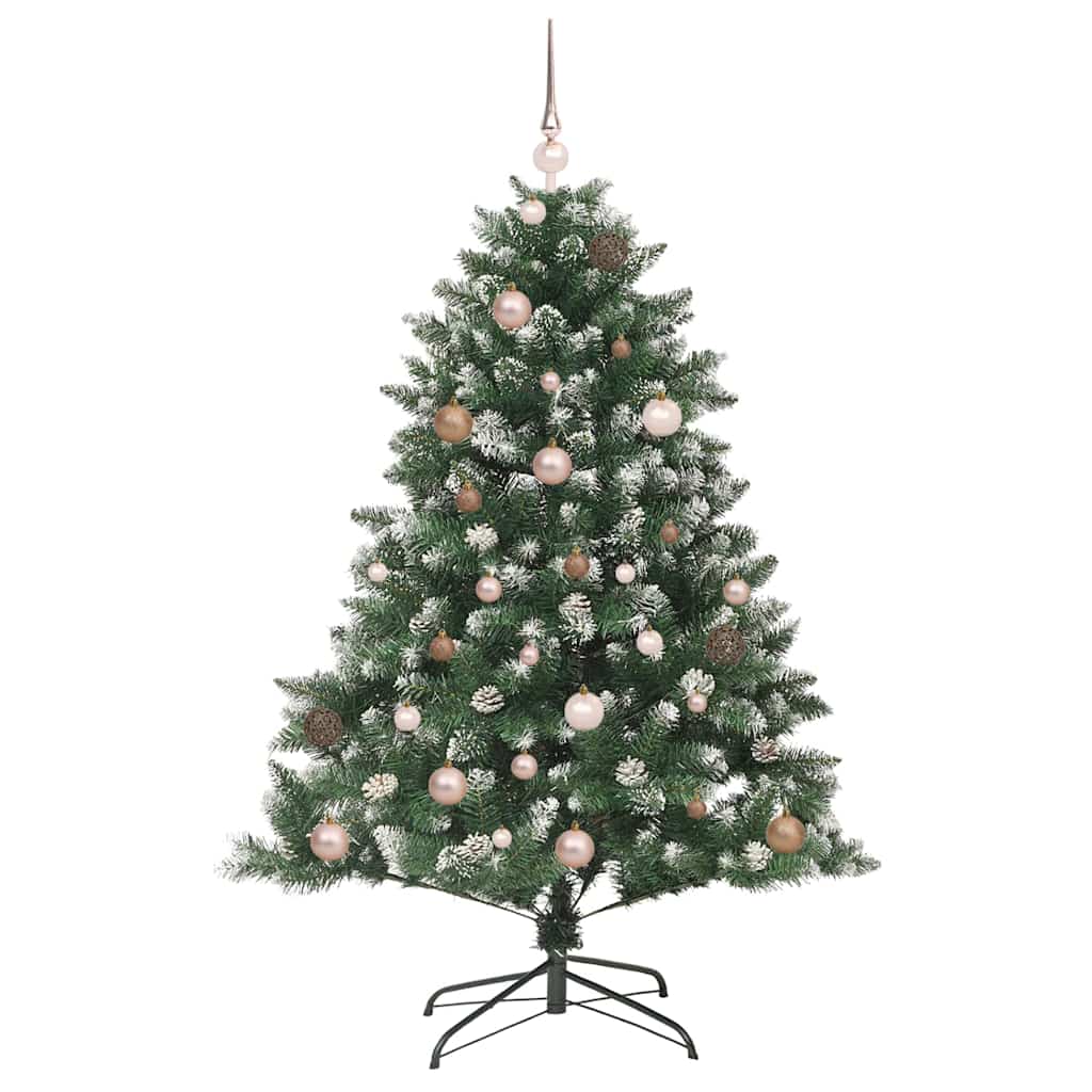 Kunstkerstboom met LED -striplichten Groen 150cm PVC