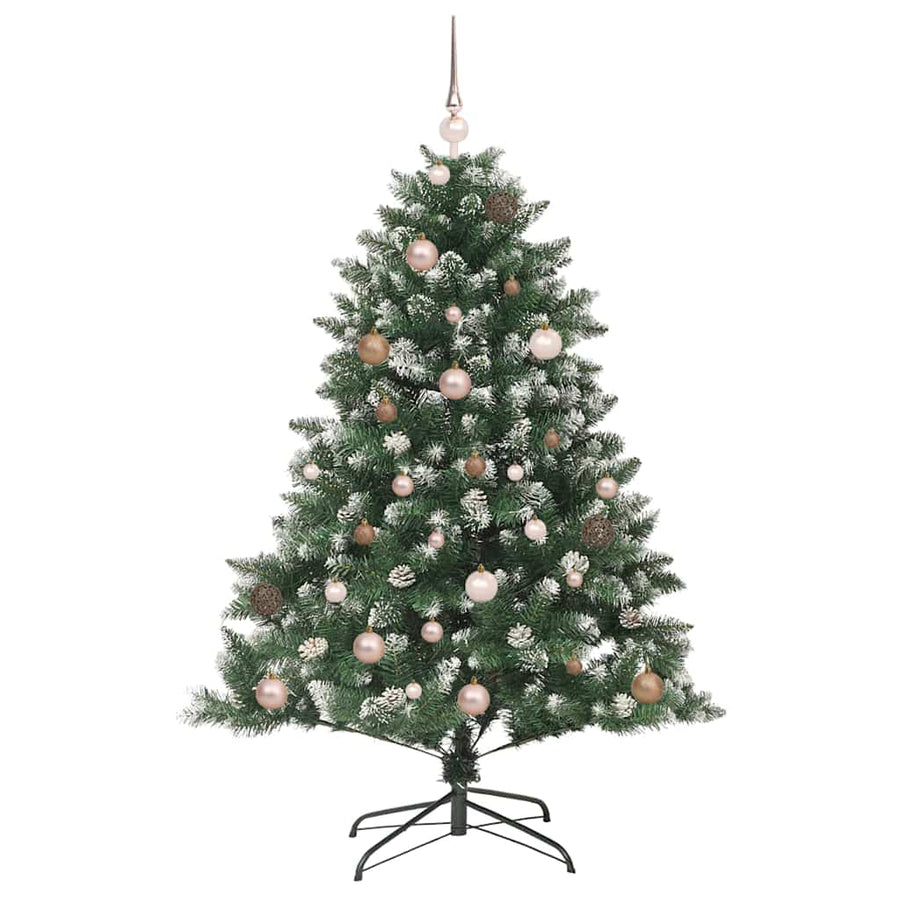 Kunstkerstboom met LED -striplichten Groen 150cm PVC