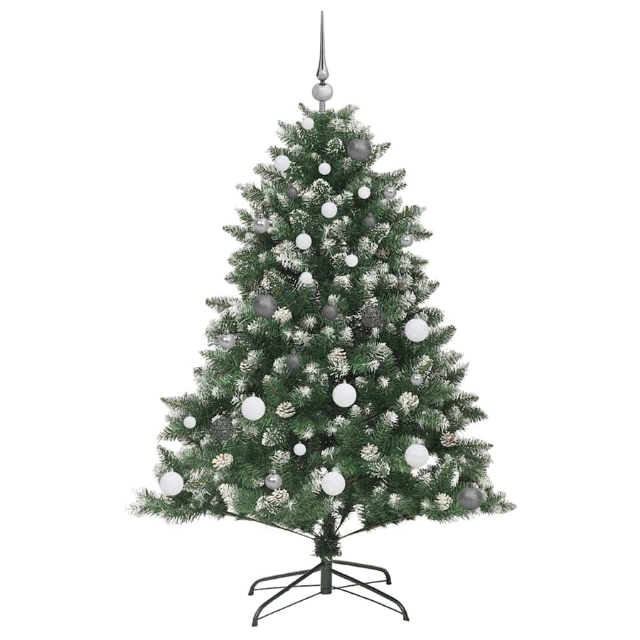Kunstkerstboom met 150 LED Groen 150 cm PVC en Plastic en Staal