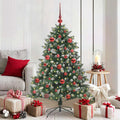 Kunstkerstboom met 150 LED Groen 150 cm PVC en Plastic en Staal