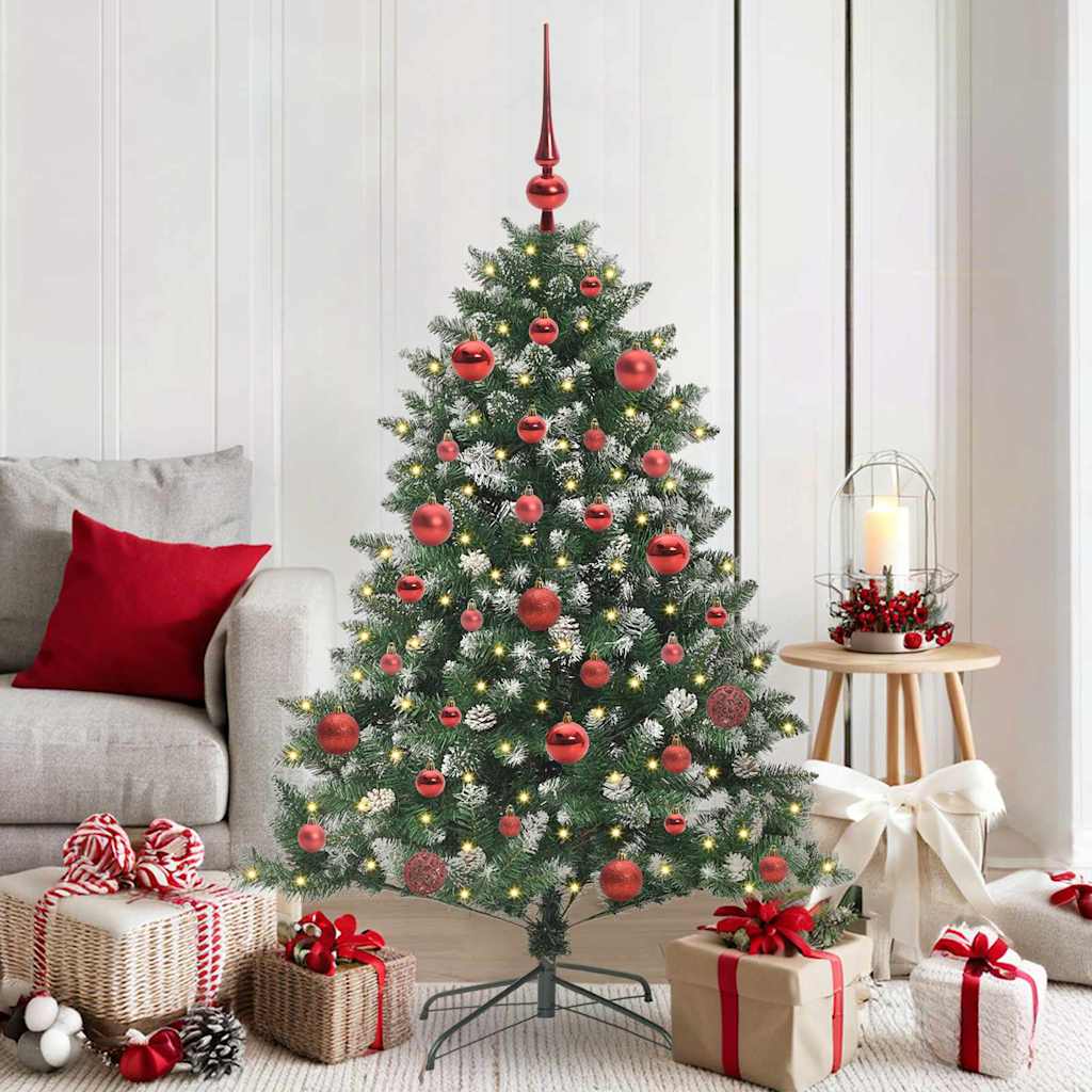 Kunstkerstboom Groen 105 x 105 x 150 cm PVC en Plastic en Staal