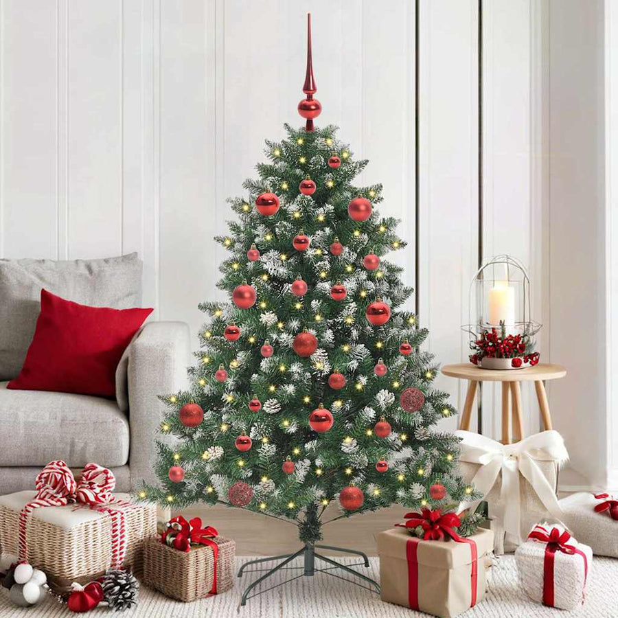 Kunstkerstboom Groen 105 x 105 x 150 cm PVC en Plastic en Staal