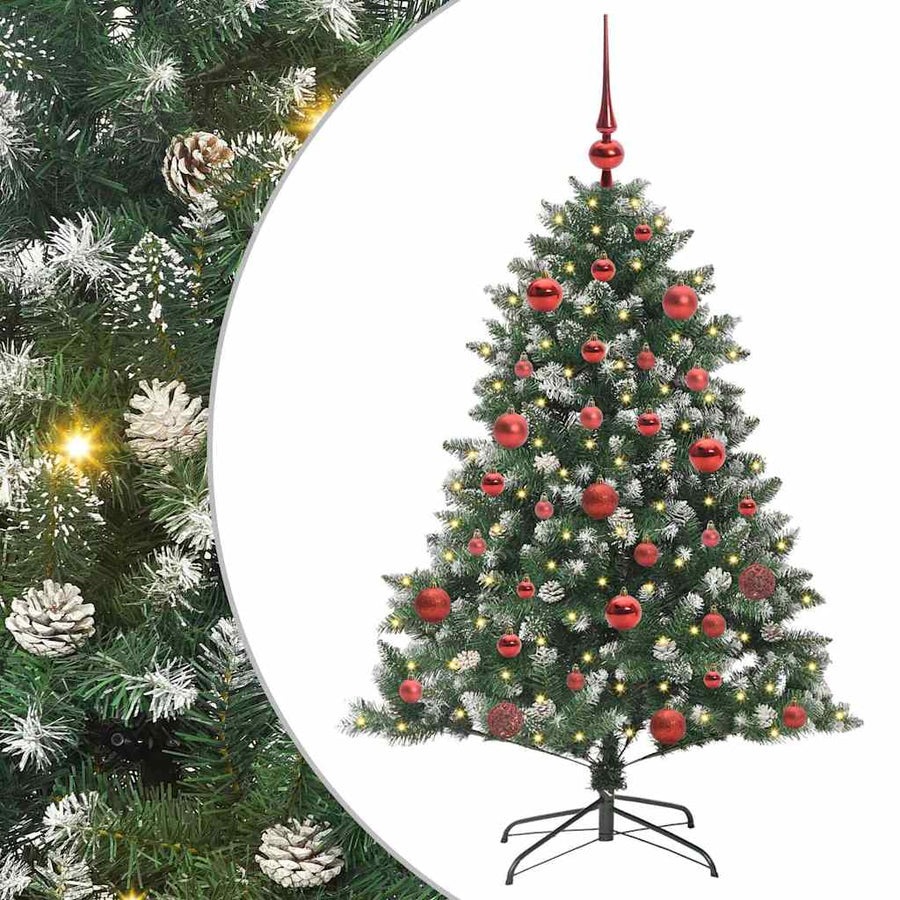 Kunstkerstboom Groen 105 x 105 x 150 cm PVC en Plastic en Staal