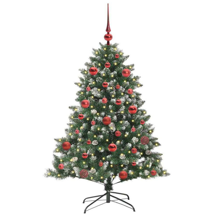 Kunstkerstboom Groen 105 x 105 x 150 cm PVC en Plastic en Staal