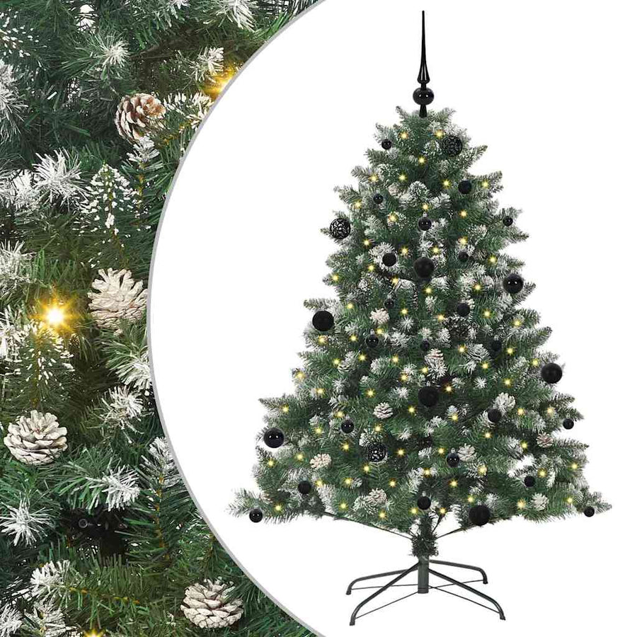 Kunstkerstboom Groen 105 x 105 x 150 cm PVC en Plastic en Staal