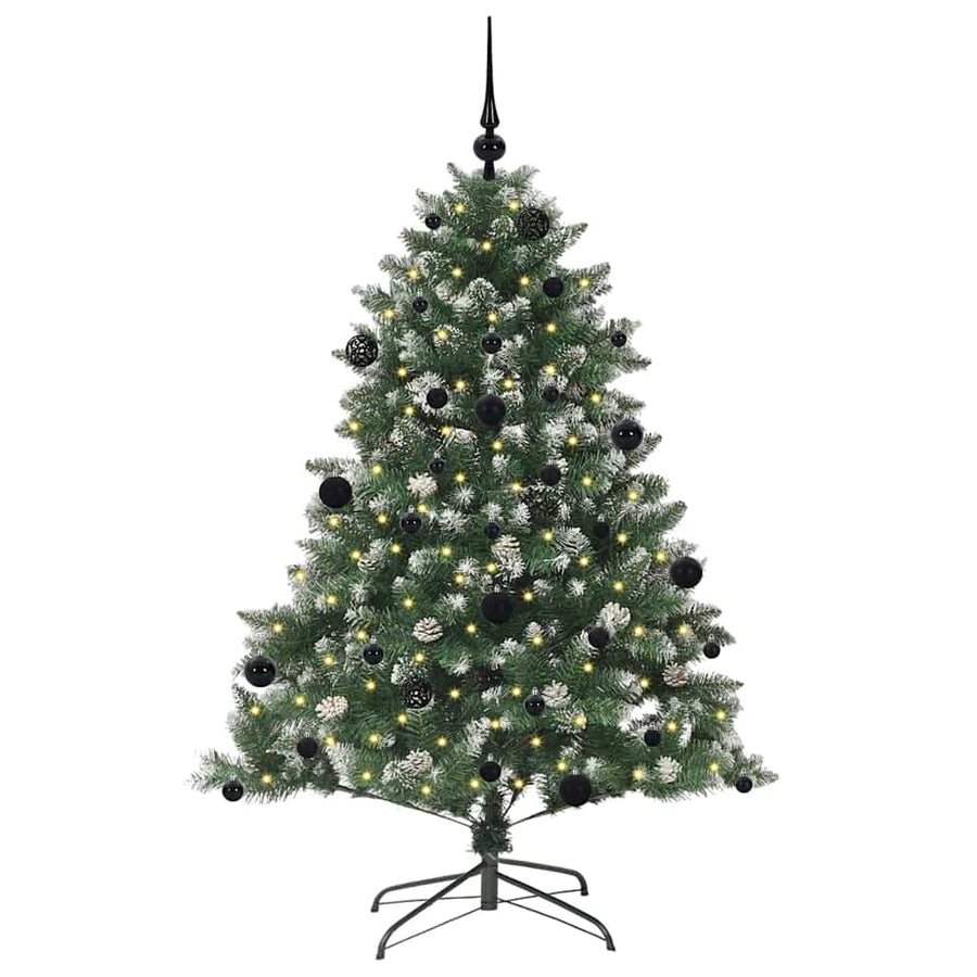 Kunstkerstboom Groen 105 x 105 x 150 cm PVC en Plastic en Staal
