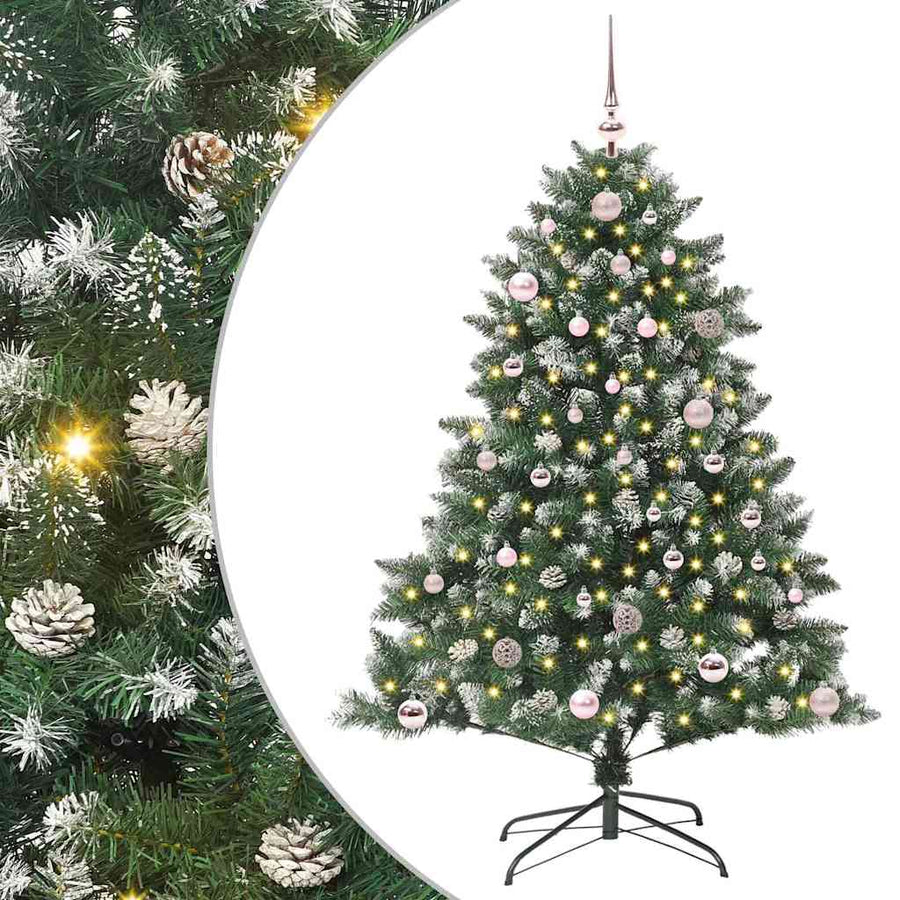 Kunstkerstboom Groen 105 x 105 x 150 cm PVC en Plastic en Staal