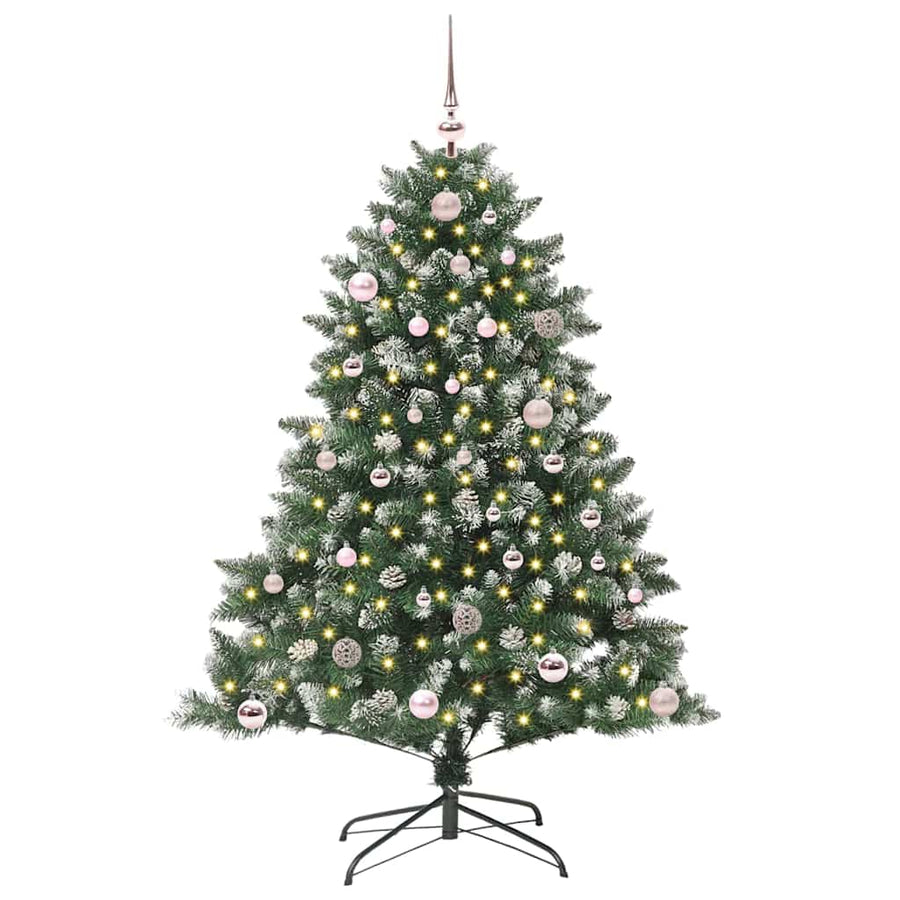 Kunstkerstboom Groen 105 x 105 x 150 cm PVC en Plastic en Staal