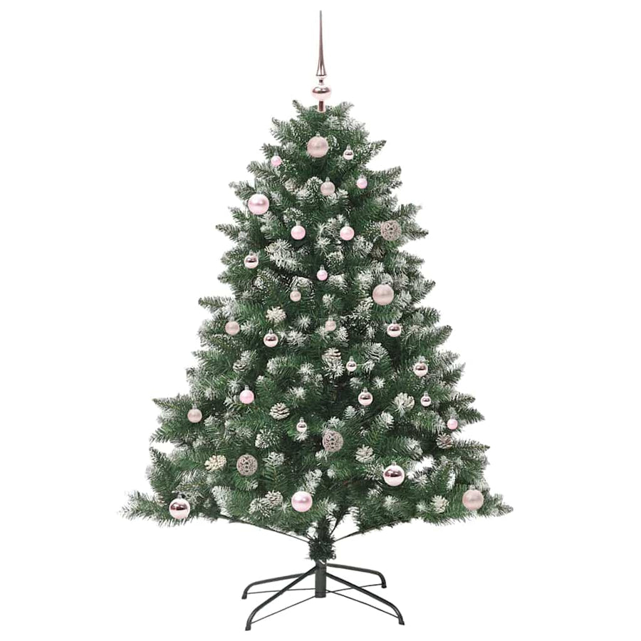 Kunstkerstboom Groen 105 x 105 x 150 cm PVC en Plastic en Staal