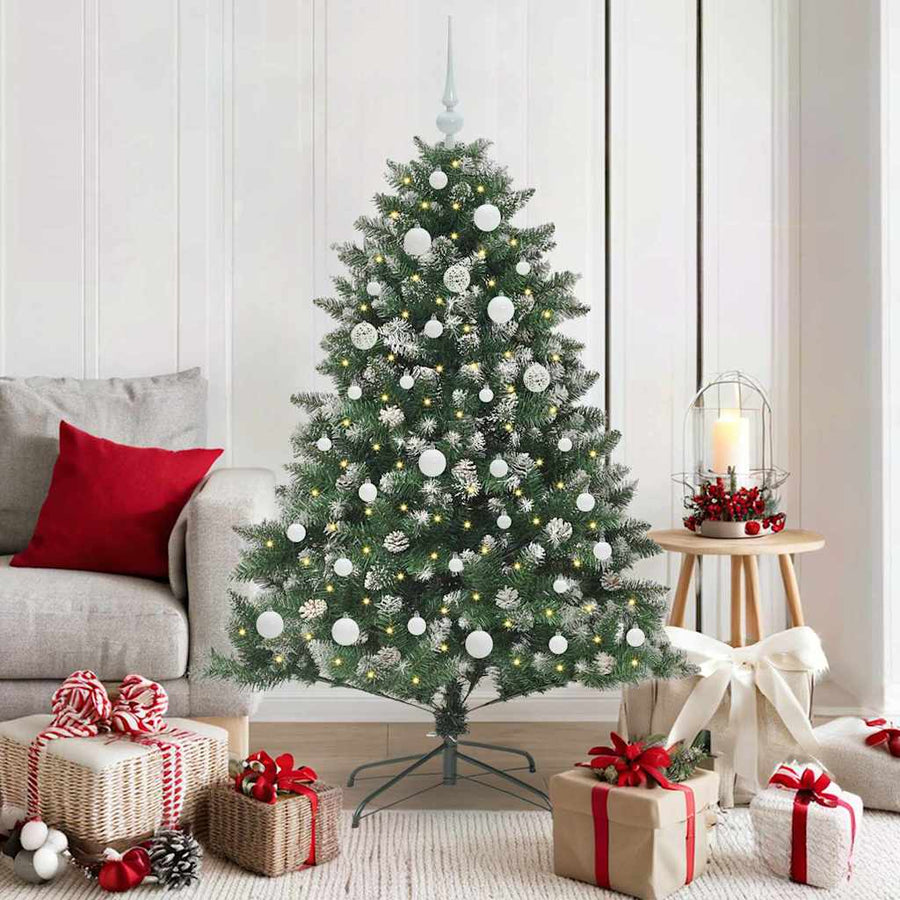 Kunstkerstboom Groen 105 x 105 x 150 cm PVC en Plastic en Staal
