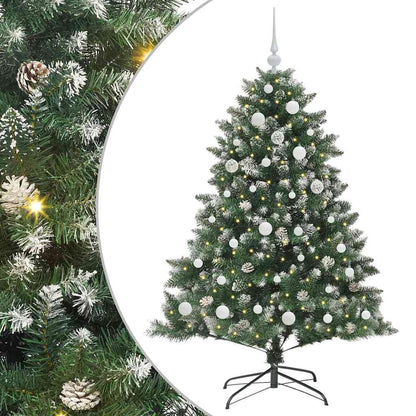 Kunstkerstboom Groen 105 x 105 x 150 cm PVC en Plastic en Staal
