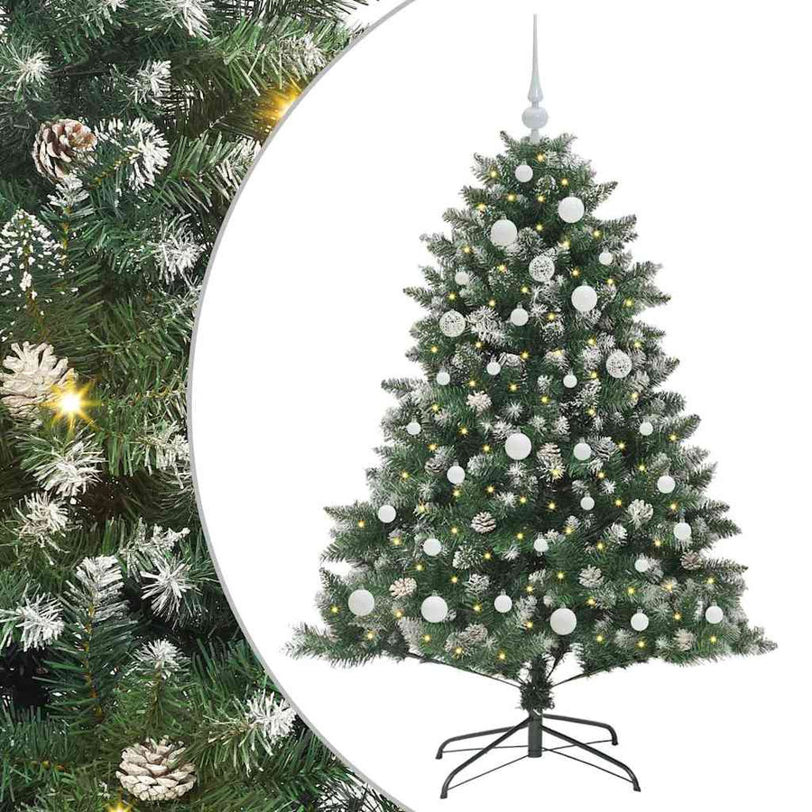 Kunstkerstboom Groen 105 x 105 x 150 cm PVC en Plastic en Staal