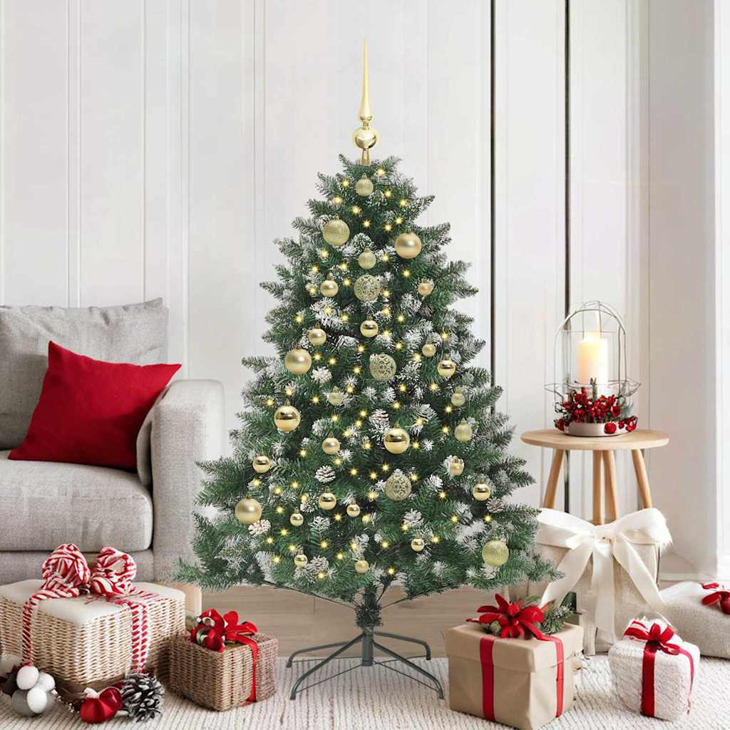 Kunstkerstboom Groen 105 x 105 x 150 cm PVC en Plastic en Staal