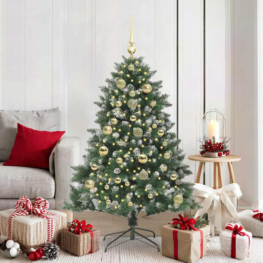 Kunstkerstboom Groen 105 x 105 x 150 cm PVC en Plastic en Staal