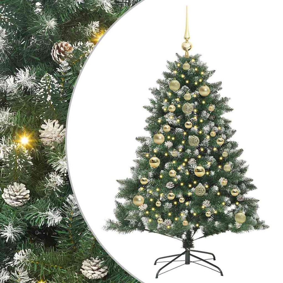 Kunstkerstboom Groen 105 x 105 x 150 cm PVC en Plastic en Staal