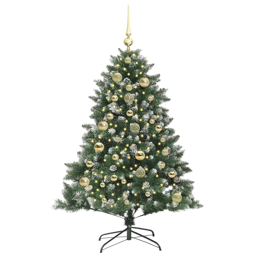 Kunstkerstboom Groen 105 x 105 x 150 cm PVC en Plastic en Staal