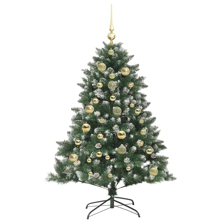 Kunstkerstboom Groen 105 x 105 x 150 cm PVC en Plastic en Staal