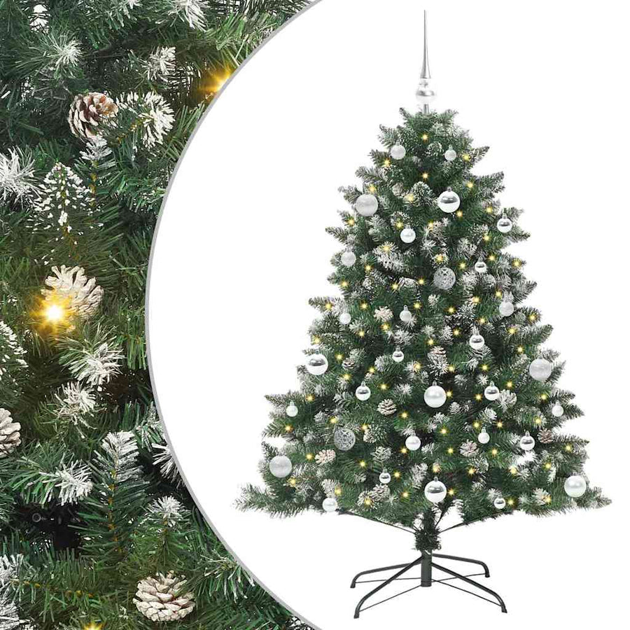 Kunstkerstboom Groen 105 x 105 x 150 cm PVC en Plastic en Staal