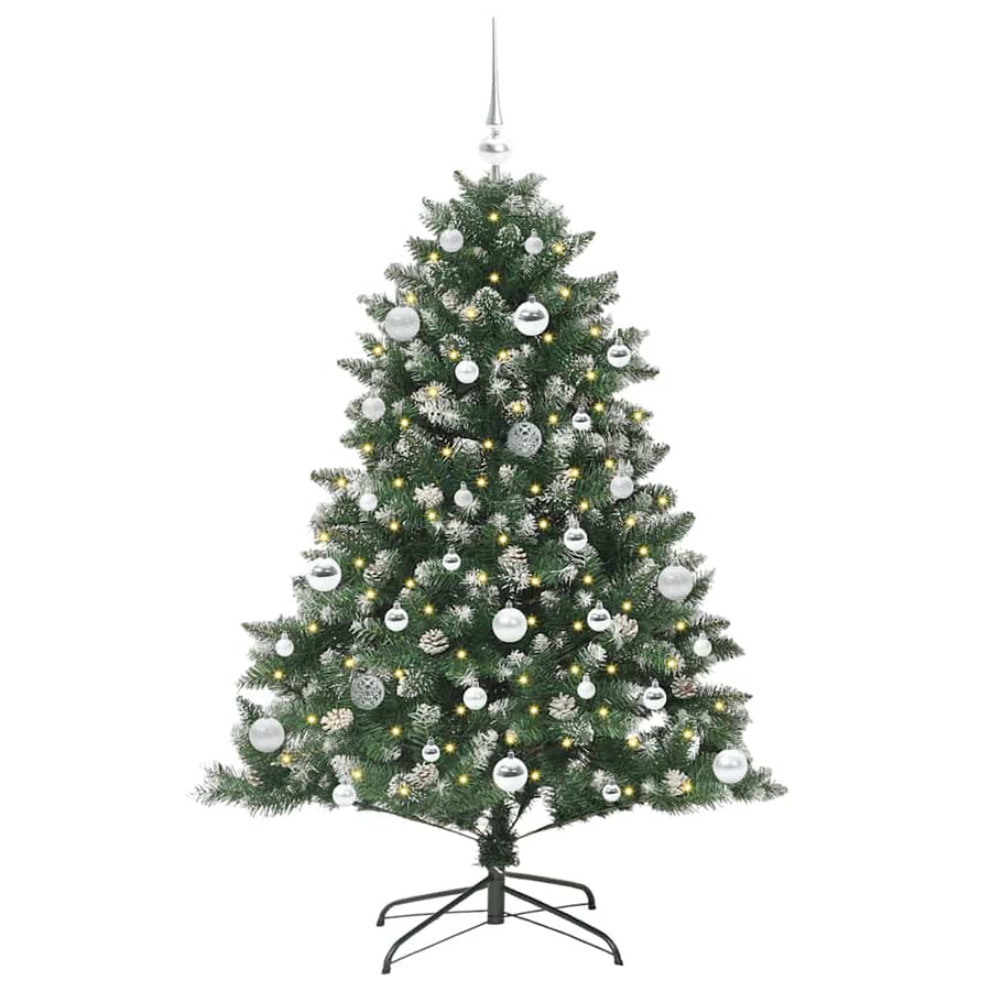 Kunstkerstboom Groen 105 x 105 x 150 cm PVC en Plastic en Staal