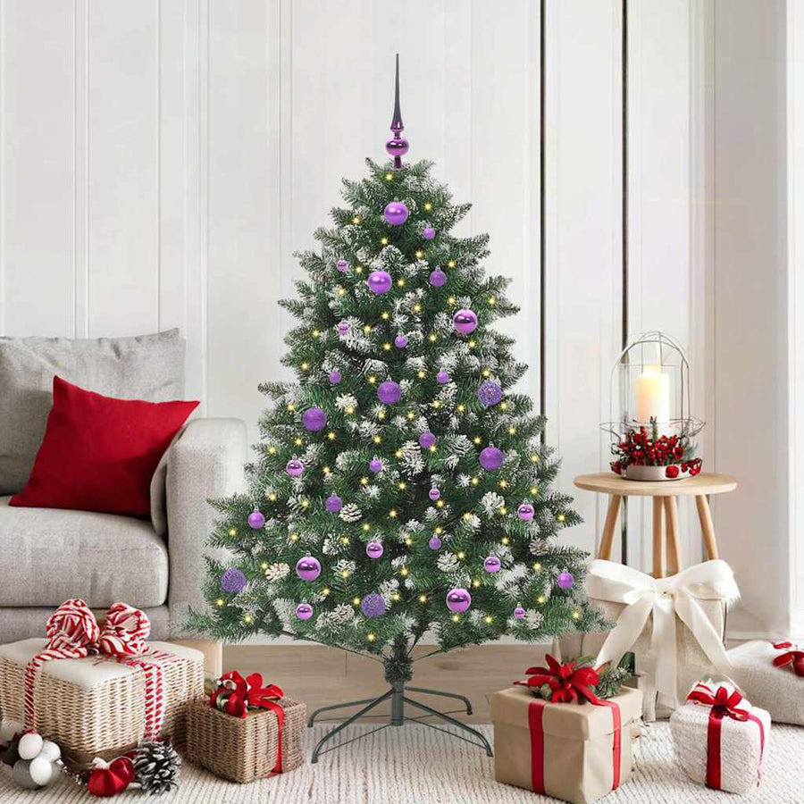 Kunstkerstboom Groen 105 x 105 x 150 cm PVC en Plastic en Staal