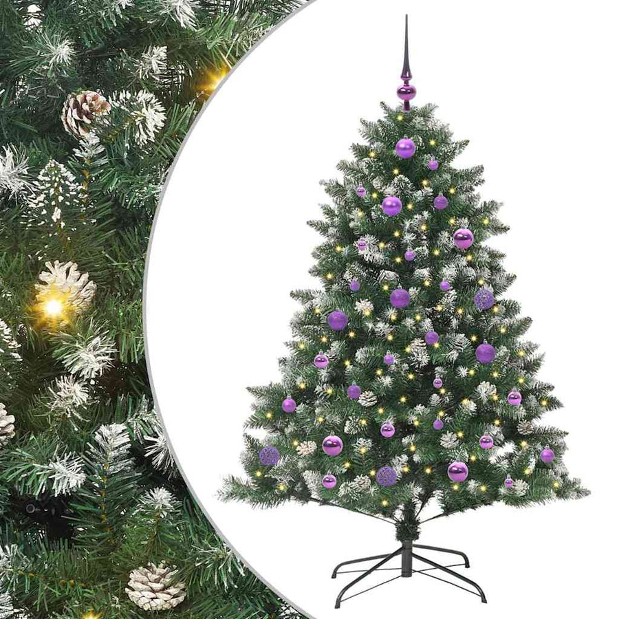 Kunstkerstboom Groen 105 x 105 x 150 cm PVC en Plastic en Staal