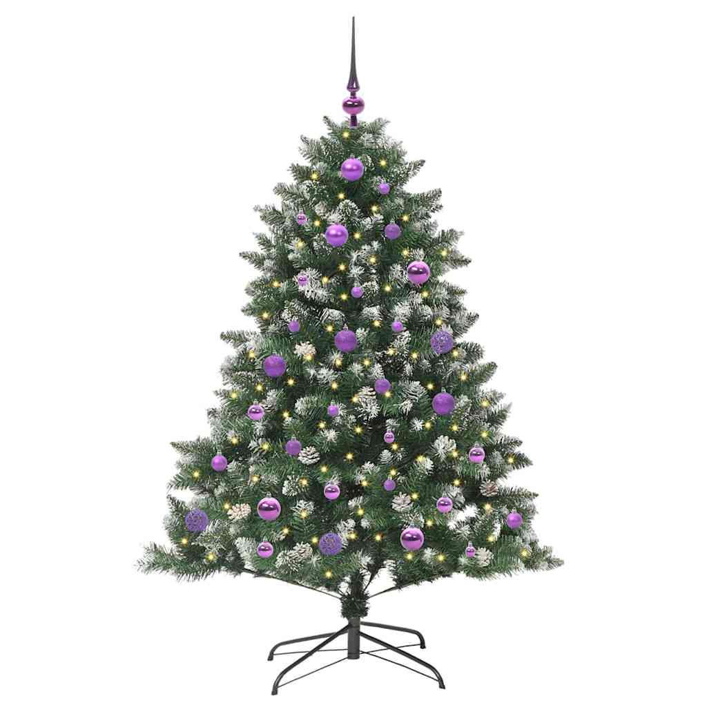 Kunstkerstboom Groen 105 x 105 x 150 cm PVC en Plastic en Staal