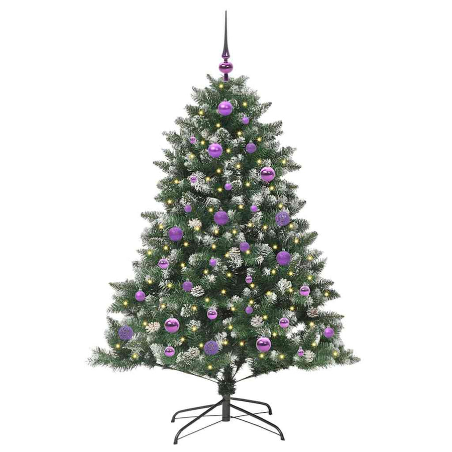 Kunstkerstboom Groen 105 x 105 x 150 cm PVC en Plastic en Staal