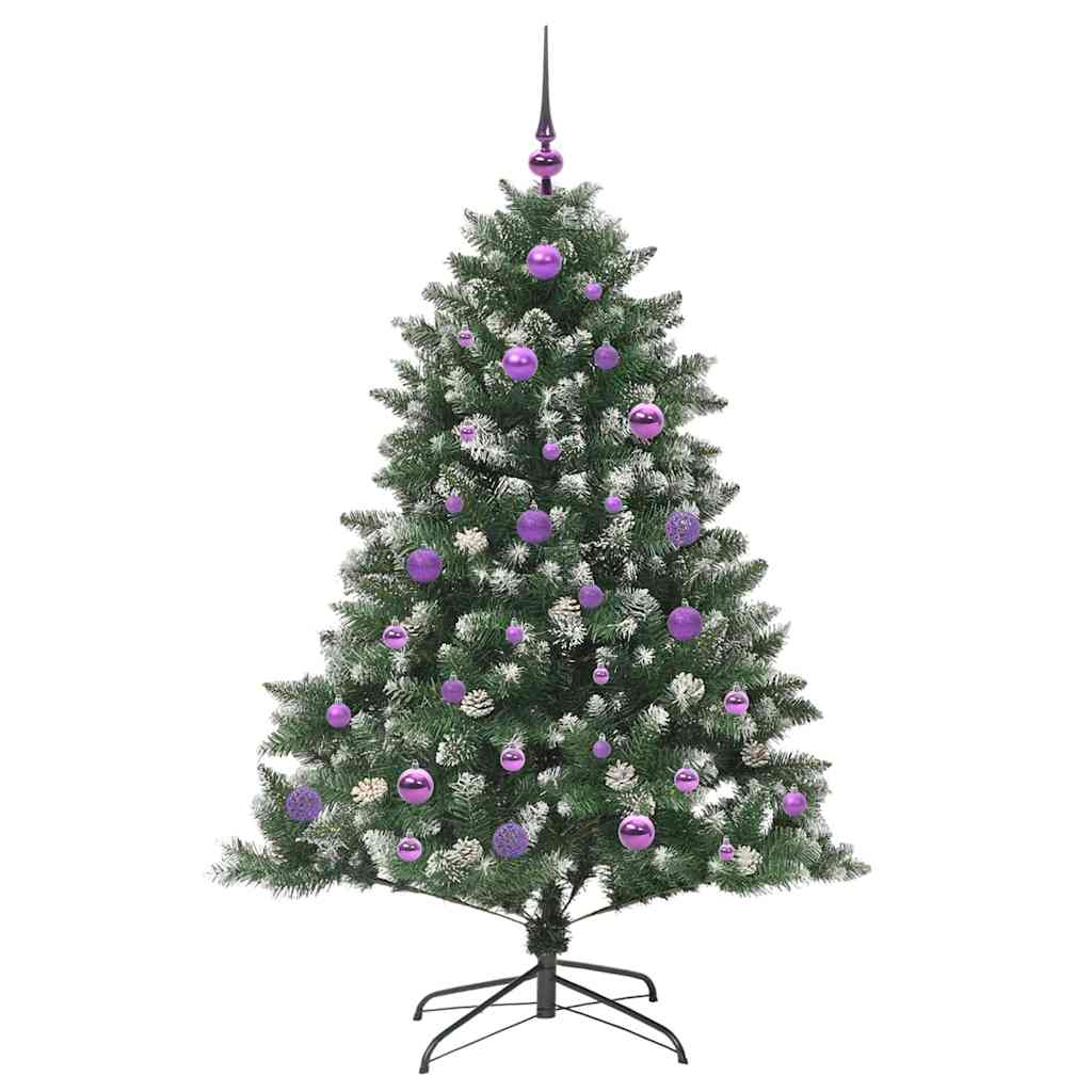 Kunstkerstboom Groen 105 x 105 x 150 cm PVC en Plastic en Staal