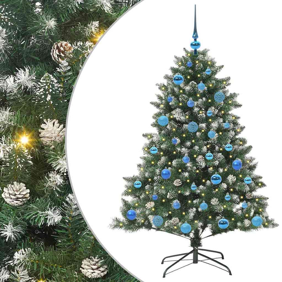 Kunstkerstboom Groen 105 x 105 x 150 cm PVC en Plastic en Staal