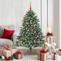 Kunstkerstboom met 150 LED Groen 150 cm PVC en Plastic en Staal
